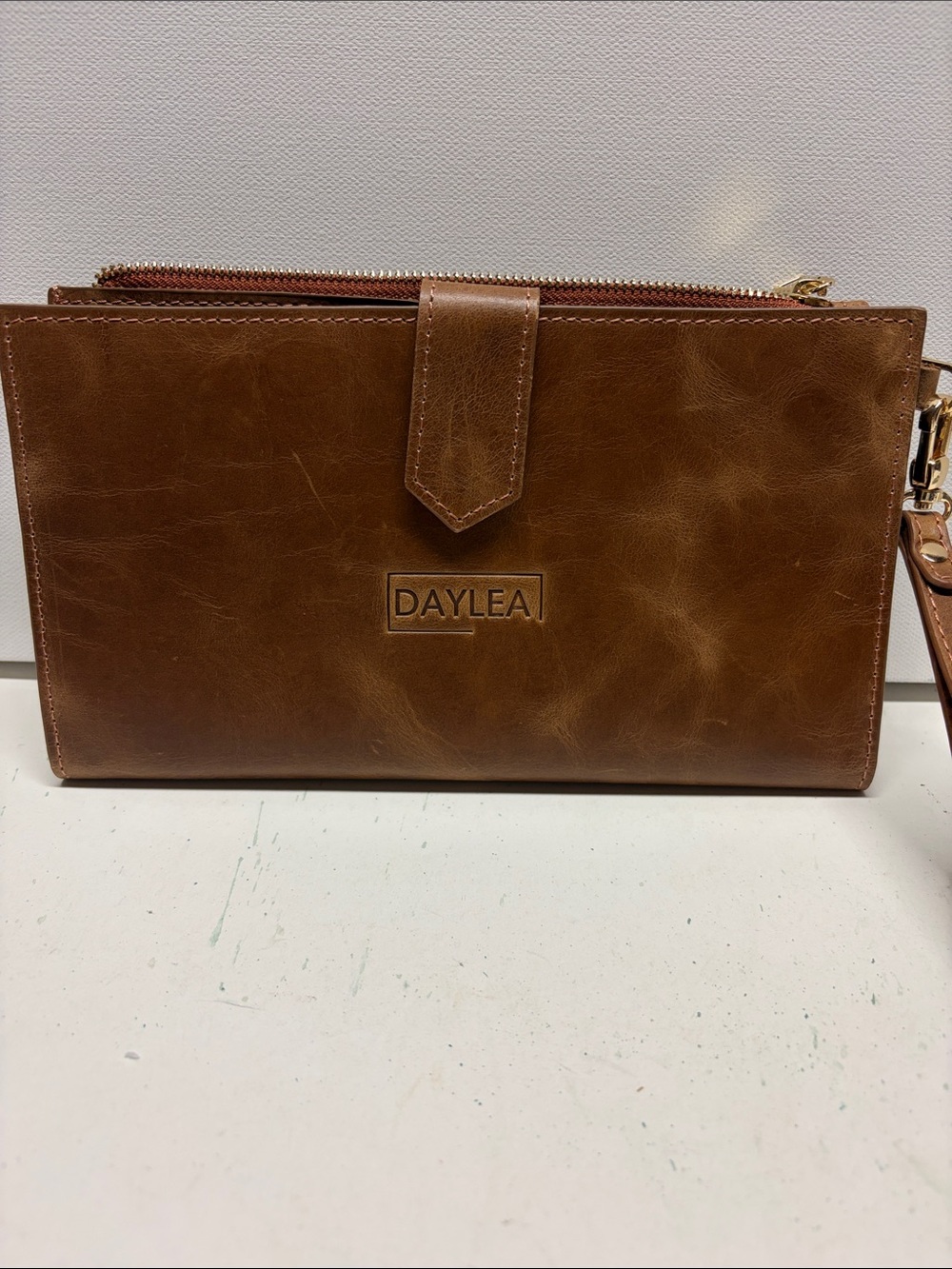 Tan Leather Men's Wristlet Wallet